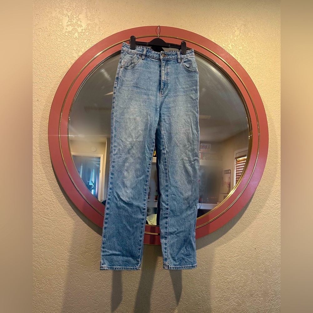 Straight leg denim jeans